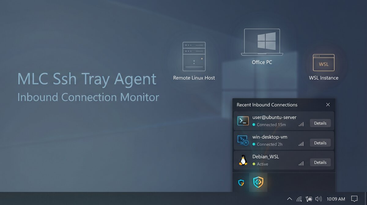 MLC SSH Tray Agent screenshot
