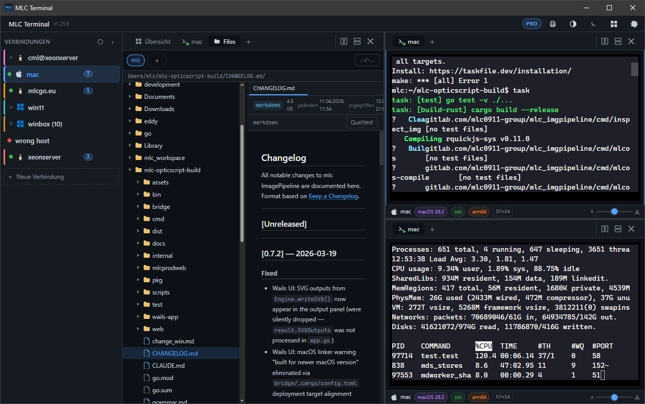 MLC Terminal screenshot