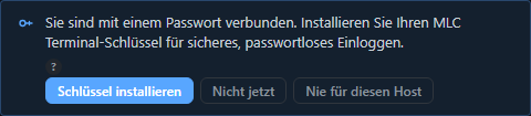 Angebot zur Umstellung auf Schlüssel-Login