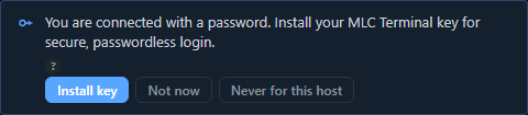 Offer to switch to key-based login