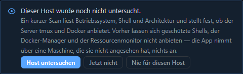 Angebot, einen neuen Host zu untersuchen