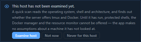 Offer to examine a new host